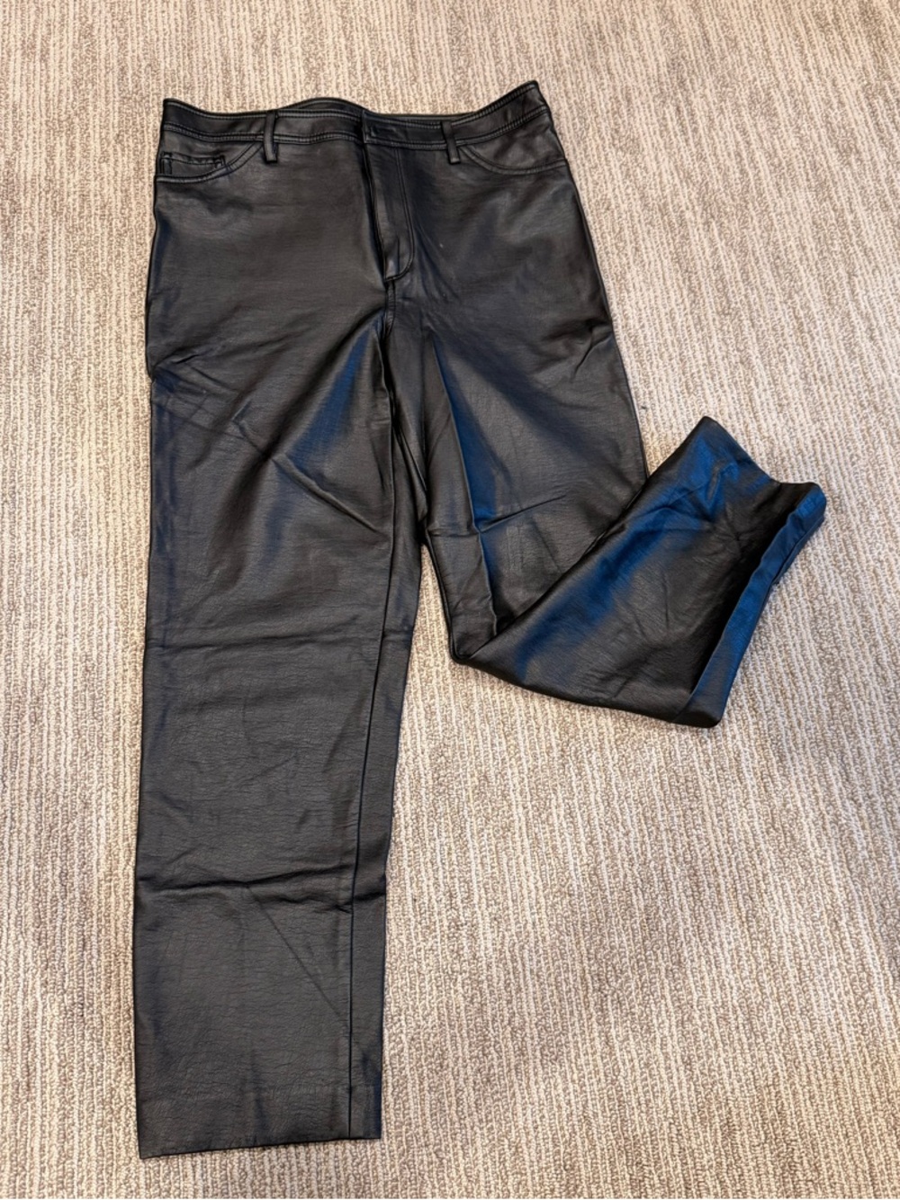Halogen Black Faux Leather Men's Jeans